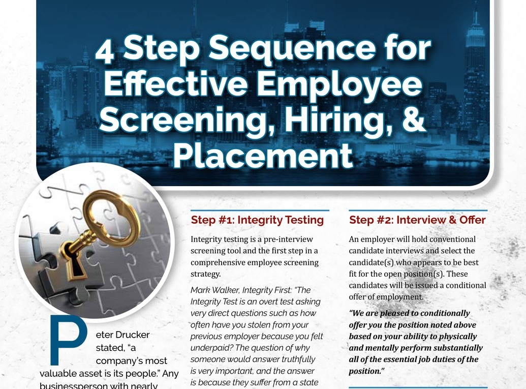4-Step Sequence for Employee Screening, Hiring, and Placement